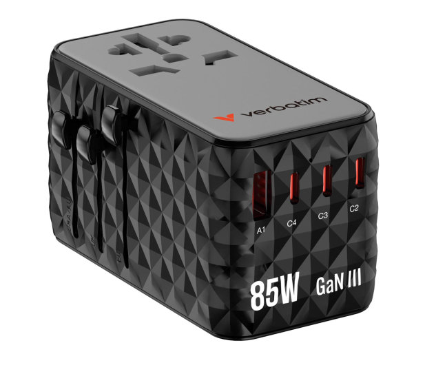 VERBATIM Charge ´n´ Travel Adapter Diamond 85W Retractable Cable CNT- 32127 - 1340217 - zdjęcie